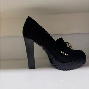 Jennifer Lopez Black High Heel with Gold Accents